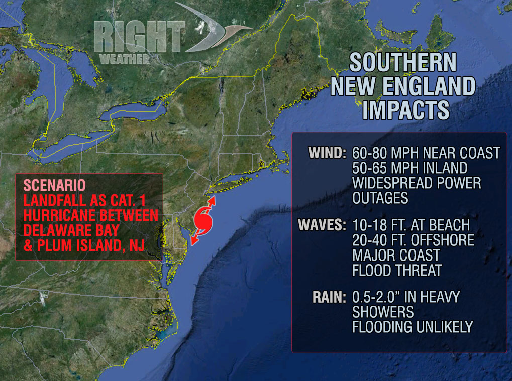 Sandy Southern New England impacts with Jersey Shore landfall