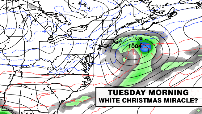 Weak storm may bring a white Christmas for some