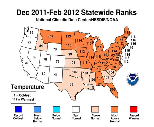 Winter 2011-2012 Statewide Ranks - NOAA