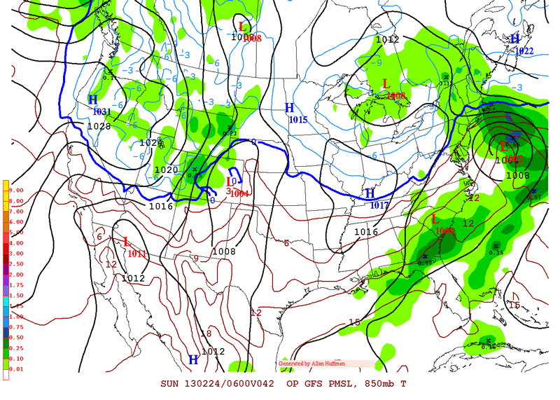 12Z GFS has a southern track, but enough mild air for rain Saturday night in the I-95 corridor.
