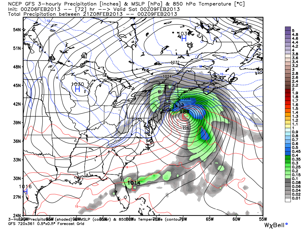 00Z GFS has a major storm south of Nantucket at 7pm Friday.