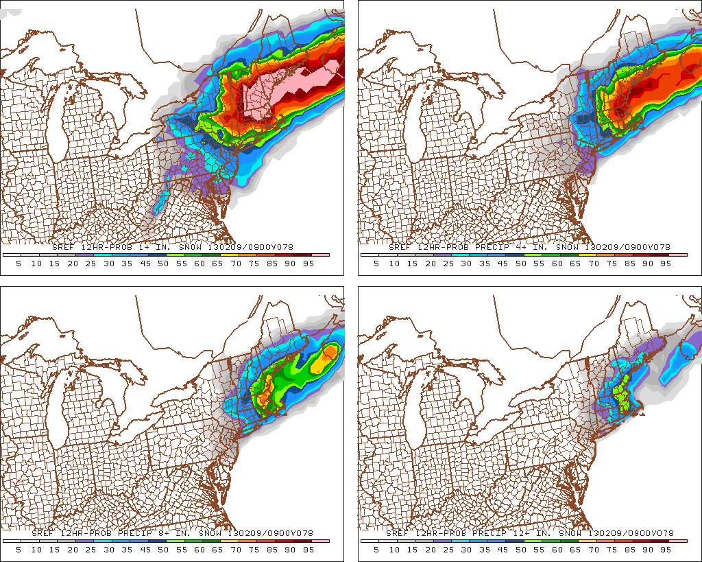 03Z SREF 12H snow probability 5pm Fri-5am Sat - 50% chance of 1 foot in some areas