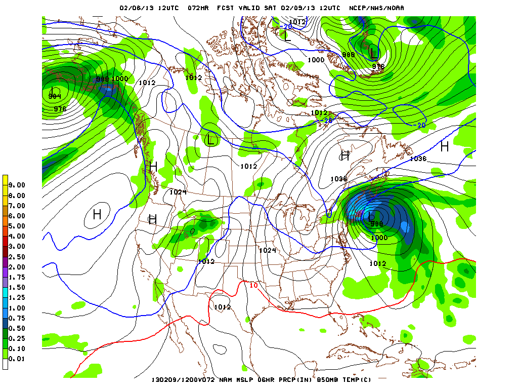Textbook Nor'easter/Blizzard raging early Saturday - 12Z NAM