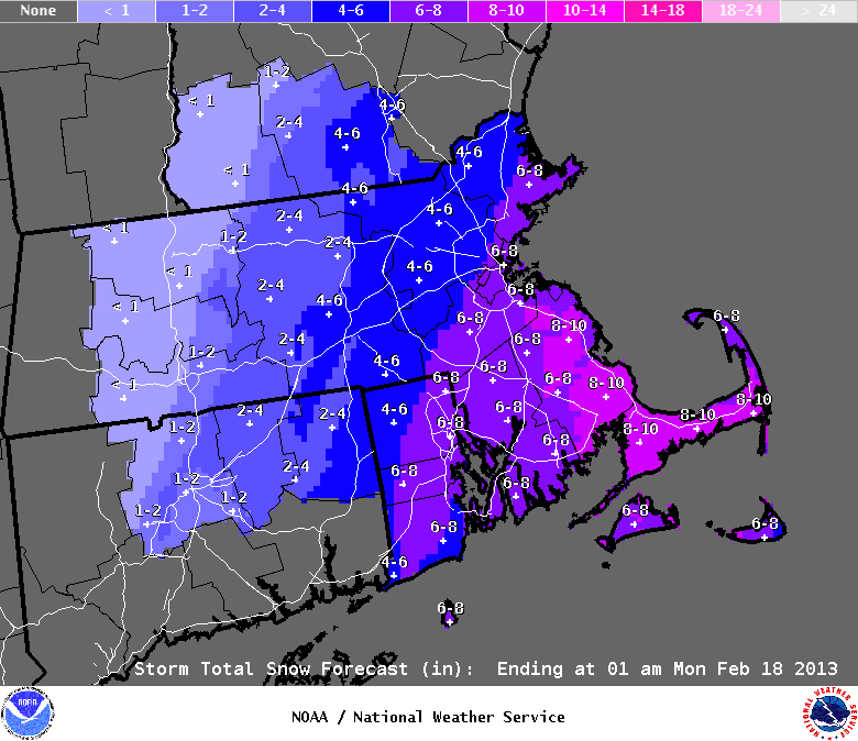 Snow Forecast - National Weather Service (click here for Right Weather forecast)