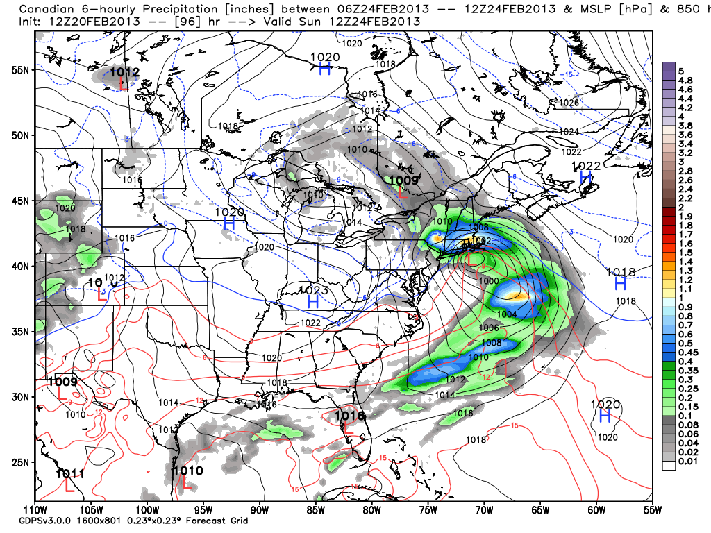 12Z Canadian - 850mb low track too close to the coast allows for milder air to invade