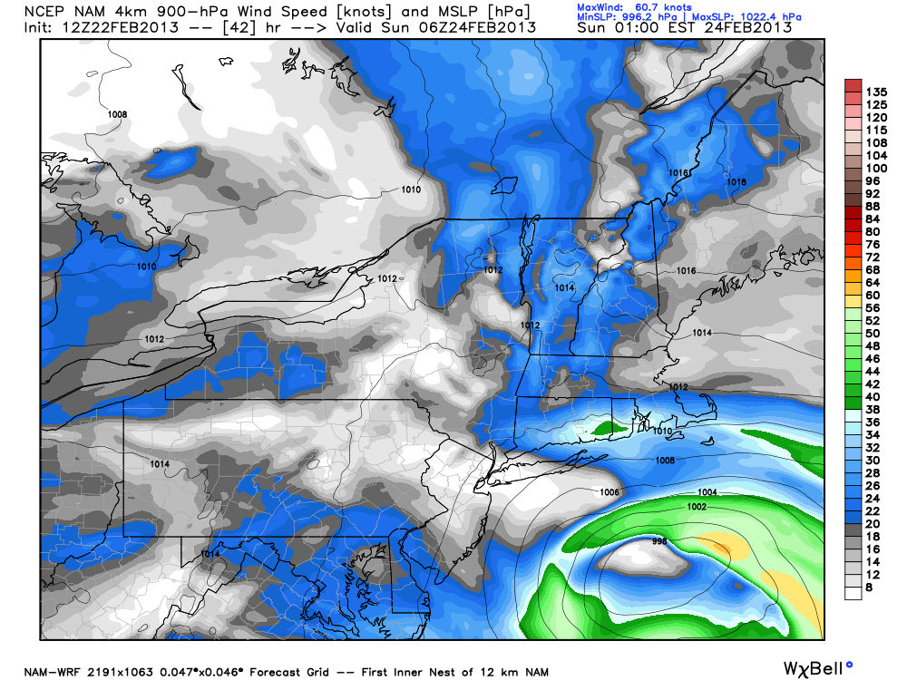 12Z NAM - Track of the storm is farther south. Snowier scenario in SNE.