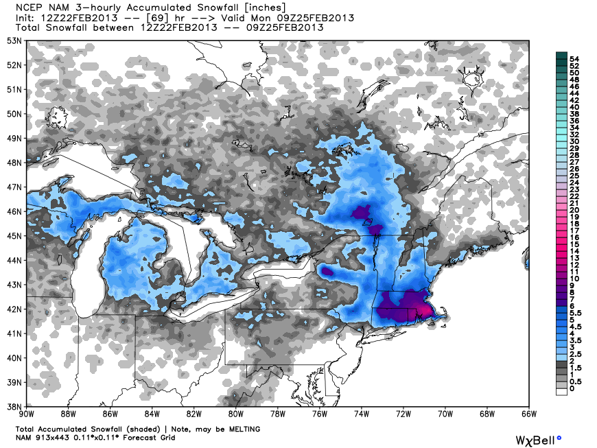 12K NAM - Not as much QPF as prior runs, but a decent snow for most of SNE away from the coast.