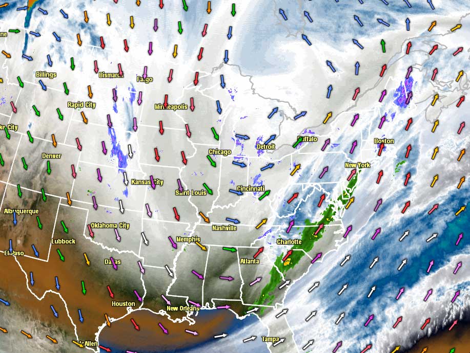 500mb wind direction is almost nearly south to north along the Eastern Seaboard