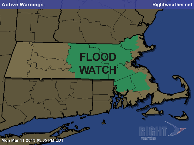 Flood Watch for part of Central and Eastern Massachusetts