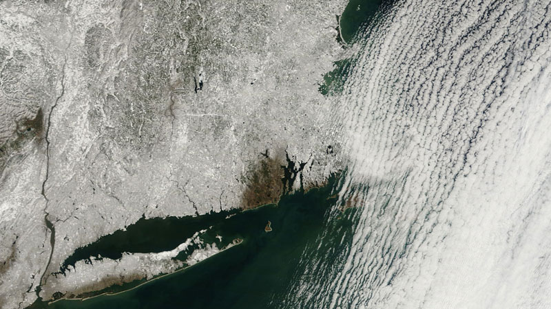 One more look at the snow hole over most of Rhode Island following the storm. This satellite shot is from Saturday, March 9, 2013. Courtesy NASA