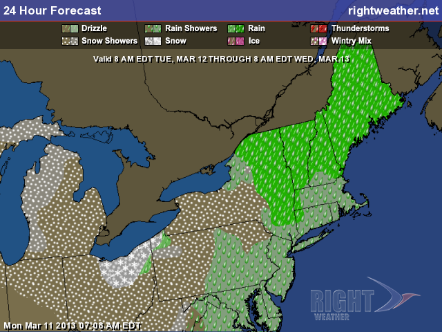 Rain likely in New England late Tuesday
