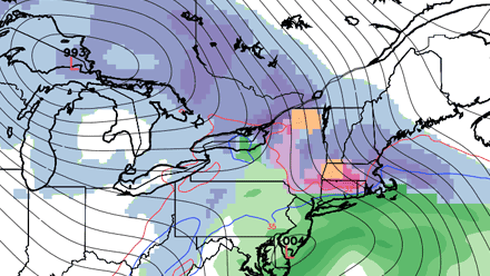 Wintry mix late Monday night in New England