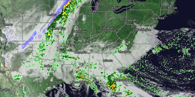 High pressure maintains control over New England while other parts of the country get rain and snow