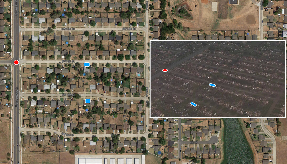 Before and after pictures of Moore, OK