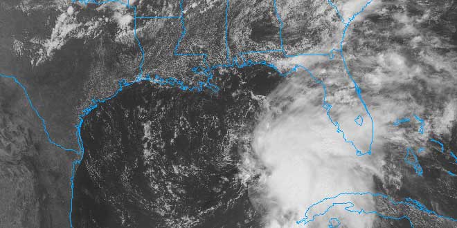 Satellite imagery from midday Wednesday shows the system getting better organized as it moves northeast