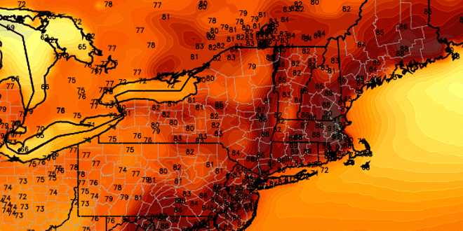Late-week temperatures may approach 90° inland