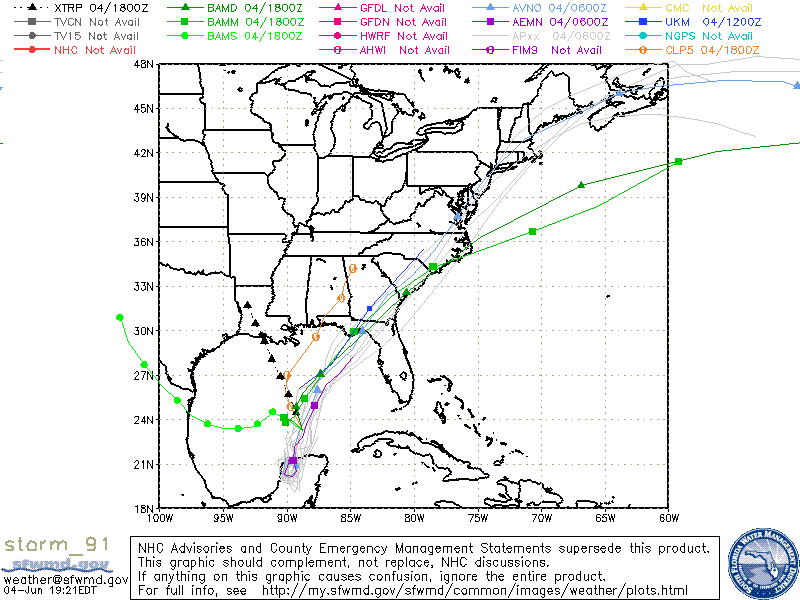 Tropical computer models are in good agreement in taking the storm from the Gulf of Mexico to the Eastern Seaboard