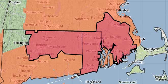 Excessive Heat Warning (pink) in effect on Thursday, July 18, 2013
