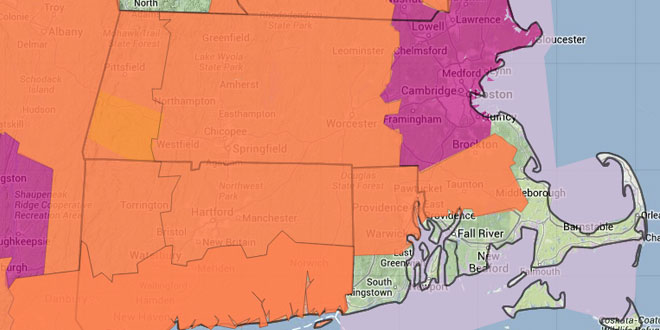 Heat Advisory (orange) and Excessive Heat Warning (pink) in effect for Friday, July 19, 2013