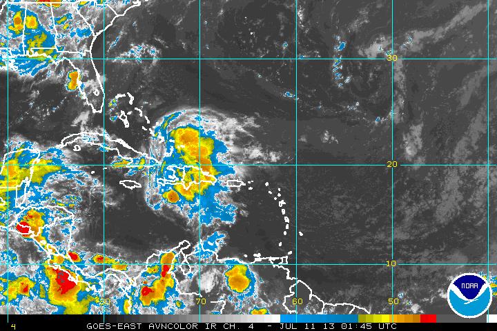The ragged looking remnants of Tropical Storm Chantal