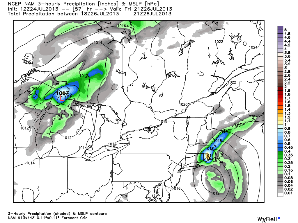 NAM computer model brings rain to RI and SE MA on Friday