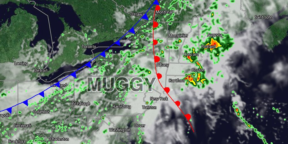 The forecast for Thursday and Friday is for muggier weather with scattered showers and t-storms in the Northeast