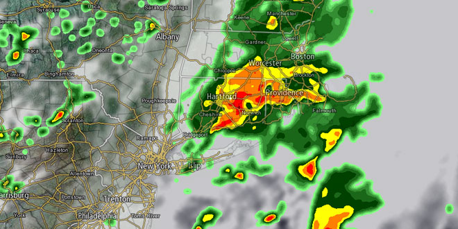 Heavy downpours are possible in all of SNE on Tuesday