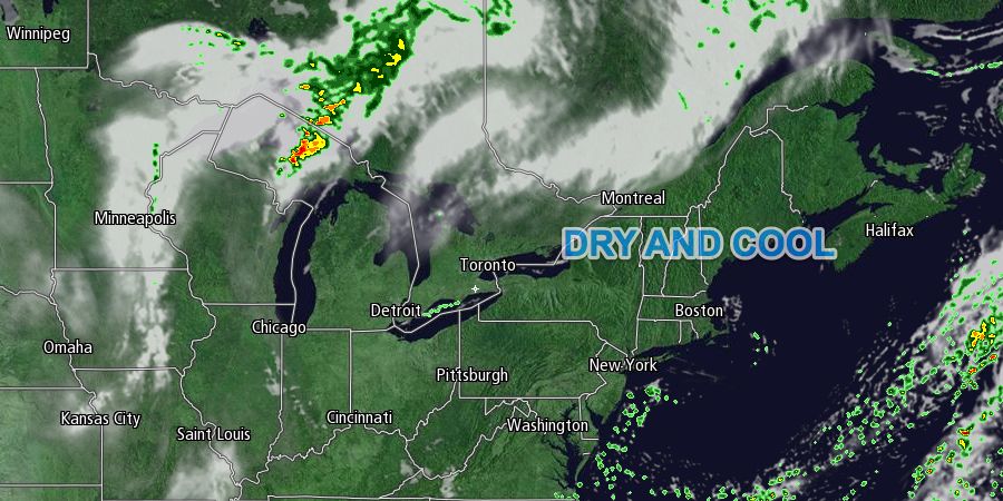 Dry, cool weather arrives in Southern New England by Friday morning