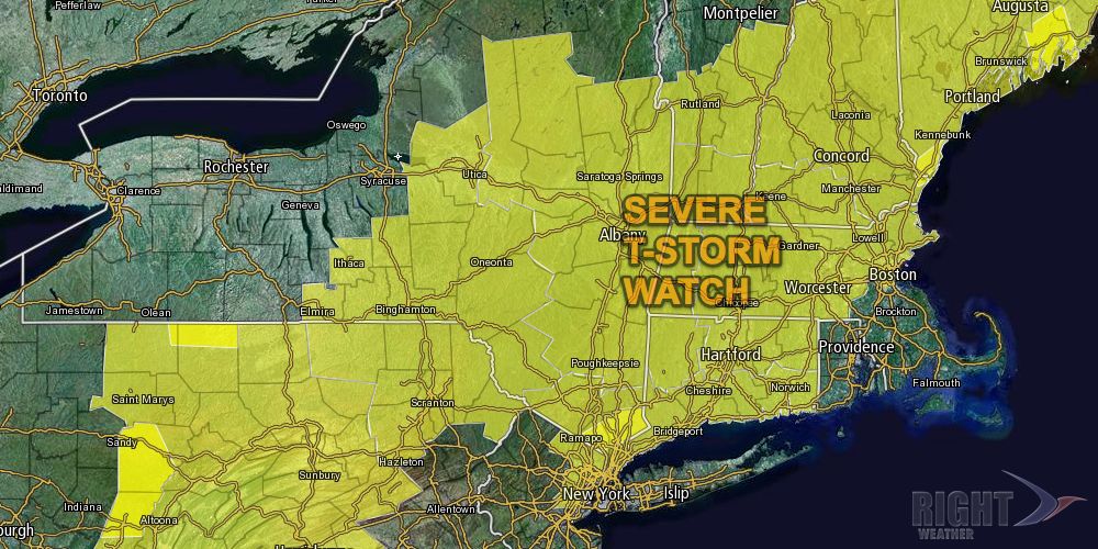 Severe Thunderstorm Watch in effect Thursday PM in the Northeast