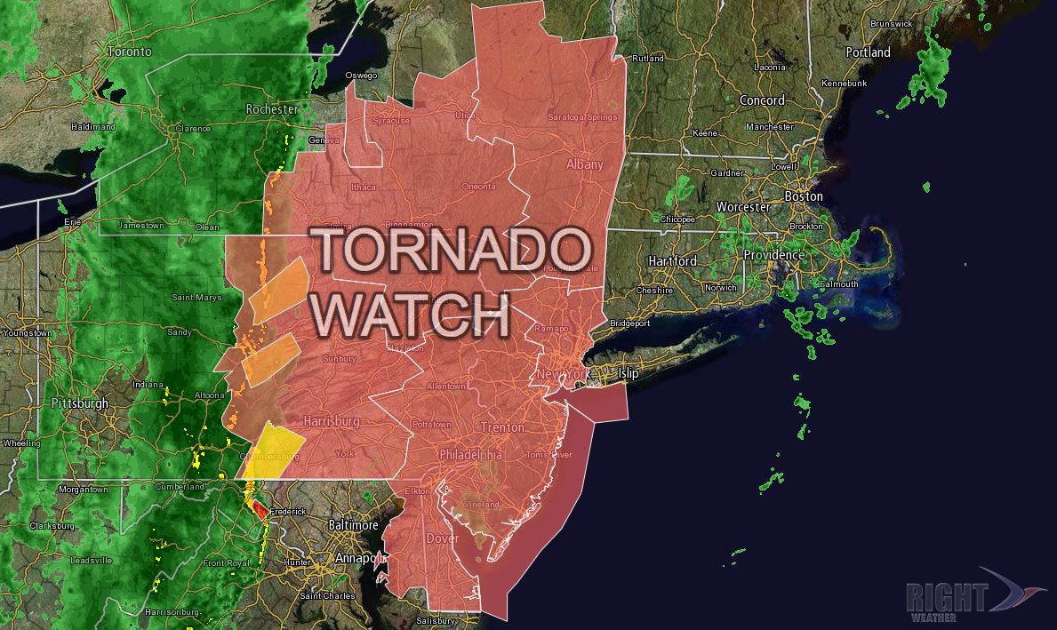 A Tornado Watch is in effect until 5 pm