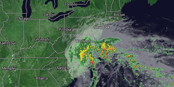 The Mid-Atlantic will get the lion's share of the rain from the storm, but some showers are likely in Southern New England late in the workweek
