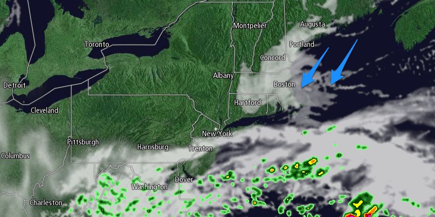 Clouds will hang around in Eastern MA on Saturday