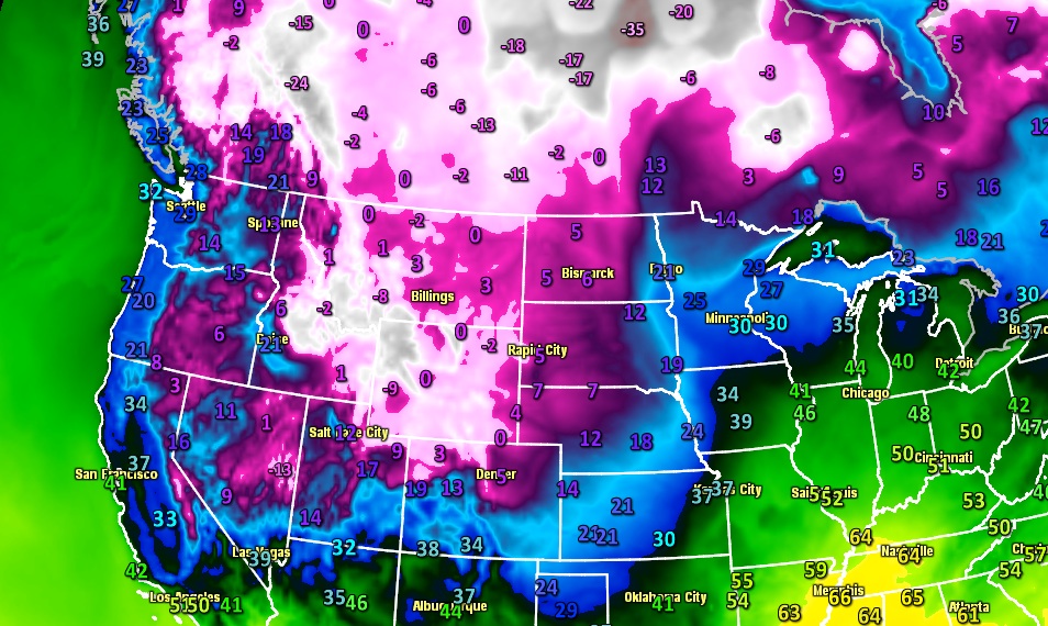 Single digit temperatures were common in the Western United States Wednesday morning. It will get even colder in the next week.