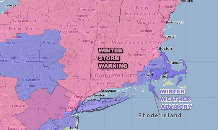 The National Weather Service has issued warnings and advisories for Saturday night into Sunday morning