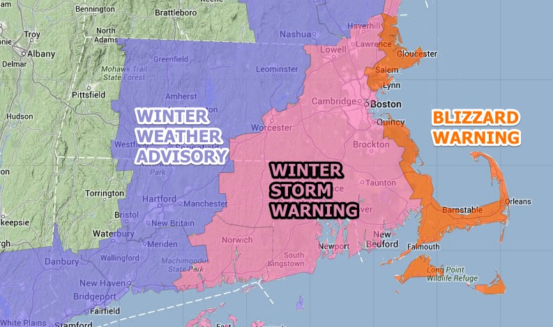 Blizzard and Winter Storm Warnings Saturday night