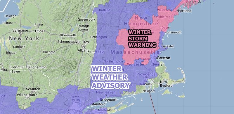 Advisories and Warnings in effect Tuesday