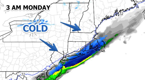 A bit of light snow is possible late Sunday night