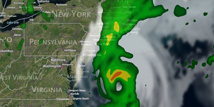 Moisture streaming from Arthur will enhance the rain showers over Southern New England on Friday