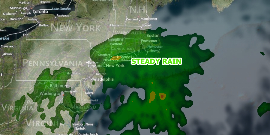 Steady rain is possible, especially near the coast, on Thursday