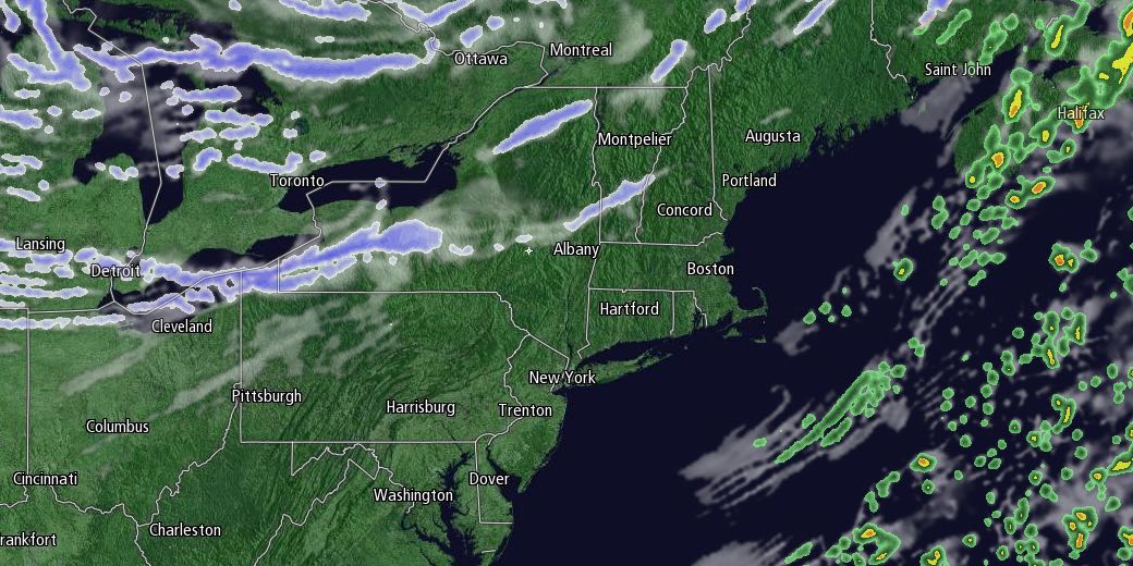 Lake effect snow continues near the Great Lakes on Thursday. It will be sunny in New England