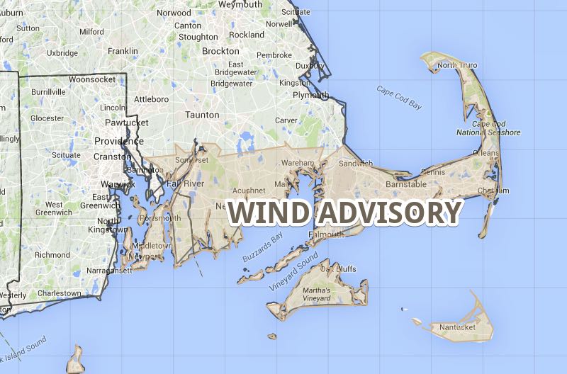 Wind Advisory for coast on Sunday