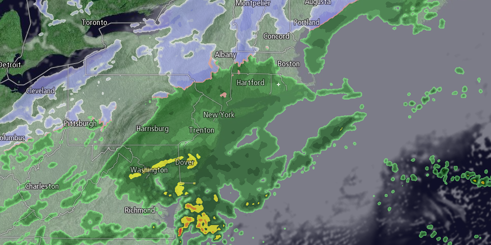 There will be snow and ice in interior Southern New England on Monday, but rain in Southeastern New England