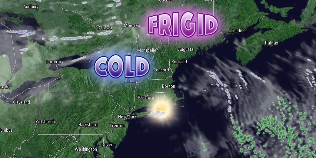 There will be cold sunshine in the Northeast on Tuesday