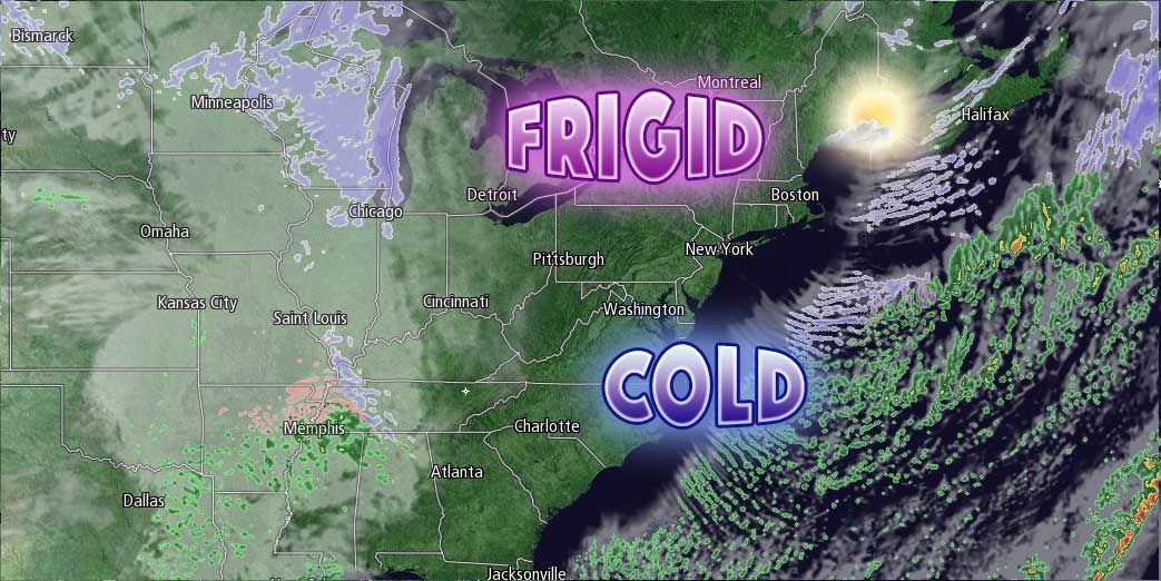 Friday will be very cold up and down the Eastern Seaboard