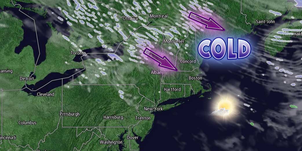 A windy winter chill returns to New England on Sunday