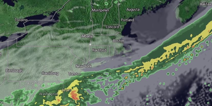 Showers move offshore Tuesday afternoon