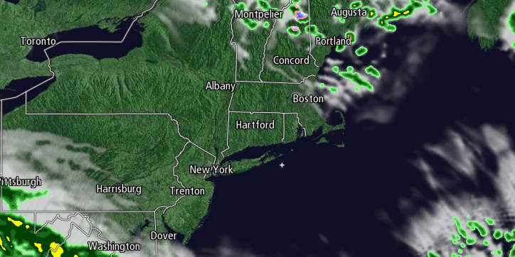 A few stray showers are possible in Northern New England on Saturday