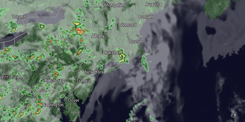 There will be scattered showers and thunderstorms in the Northeast on Saturday