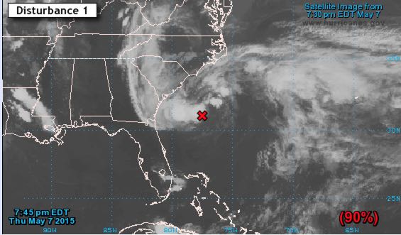 90% chance this becomes Sub-tropical Storm Ana