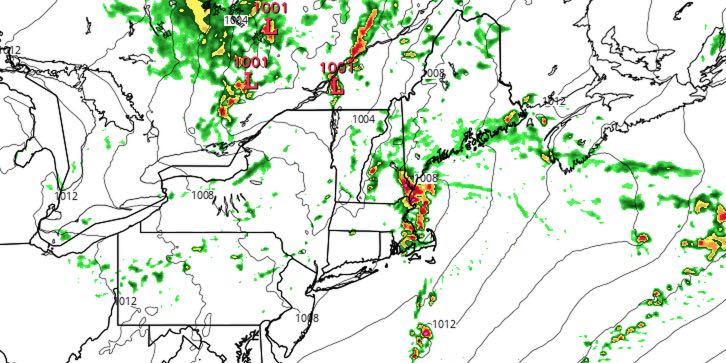 Some thunderstorms will pop up over Southern New England on Wednesday